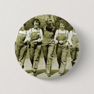 Vintage Retro Women Kitsch Jeans Overalls Girls 2 Inch Round Button