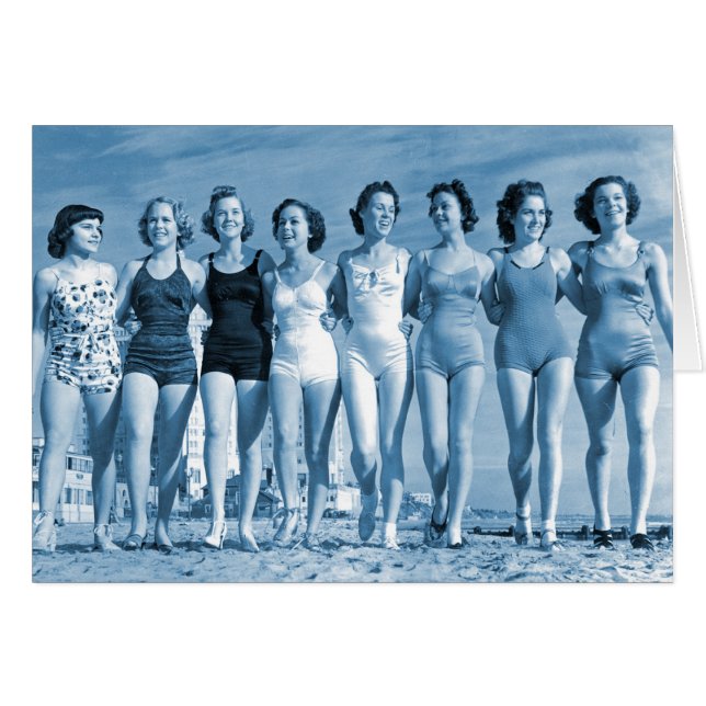 Vintage Retro Women Kitsch Surfing Beach Nuts (Front Horizontal)