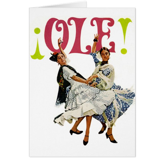 Vintage Retro Women Spainish Flamenco Dancers Ole! (Front)