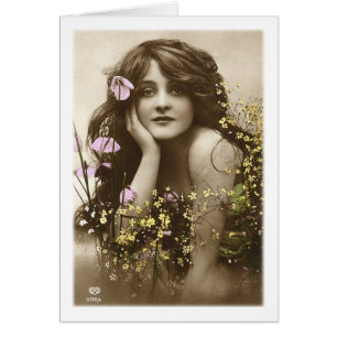 Vintage Retro Women Victorian Flower Girl