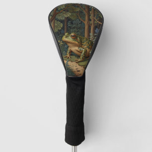 Vintage retro woodland art nouveau frog golf head cover
