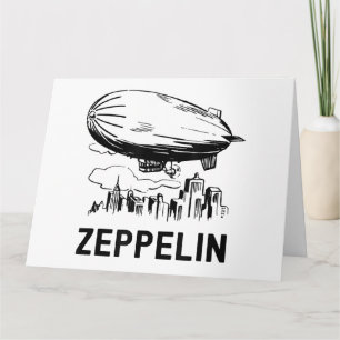 Vintage Retro Zeppelin - Dirigible Airship Sketch Card