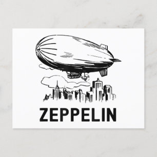 Vintage Retro Zeppelin - Dirigible Airship Sketch Holiday Postcard
