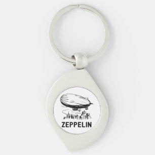 Vintage Retro Zeppelin - Dirigible Airship Sketch Keychain