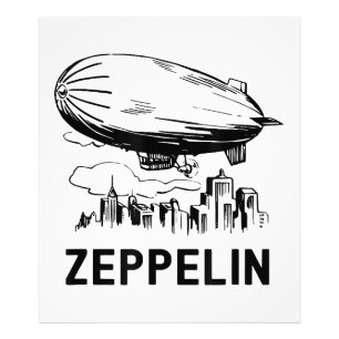 Vintage Retro Zeppelin - Dirigible Airship Sketch Photo Print
