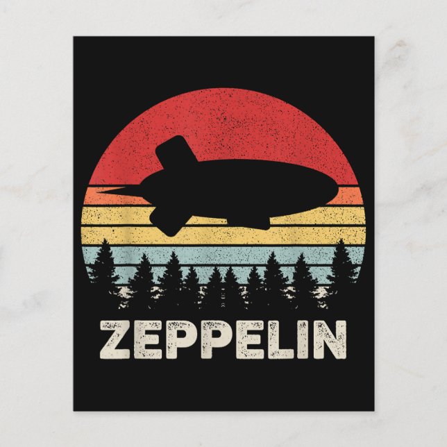Vintage Retro Zeppelin Shirt Dirigible Airship (Front)