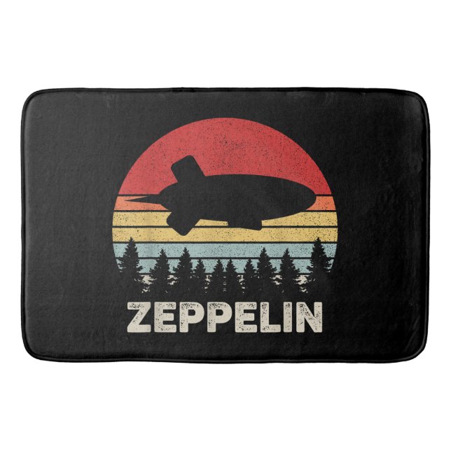 Vintage Retro Zeppelin Shirt Dirigible Airship Bath Mat (Front)