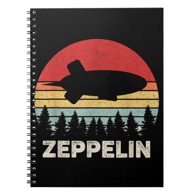 Vintage Retro Zeppelin Shirt Dirigible Airship Notebook (Front)