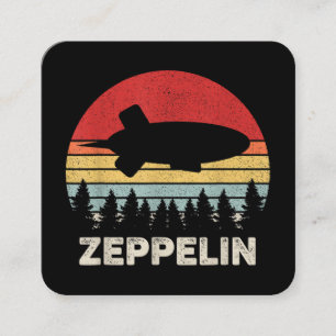 Vintage Retro Zeppelin Shirt Dirigible Airship Square Business Card