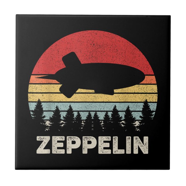 Vintage Retro Zeppelin Shirt Dirigible Airship Tile (Front)