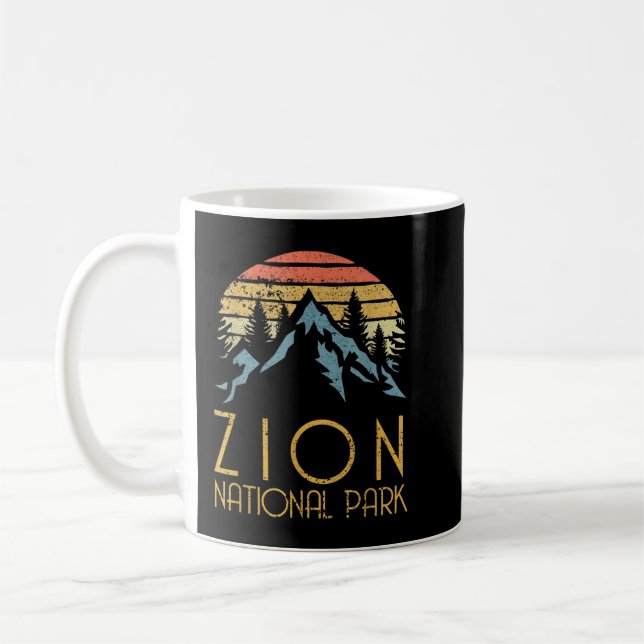 Vintage Retro Zion National Park Utah Coffee Mug (Left)