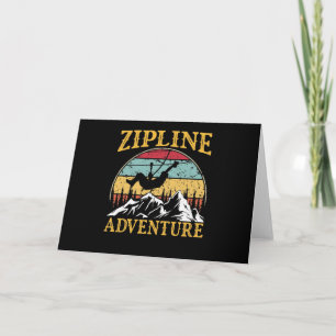 Vintage Retro Zipline Adventure Matching Zipline Card