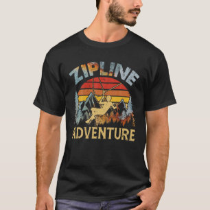 Vintage Retro Zipline Adventure Matching Zipline L T-Shirt