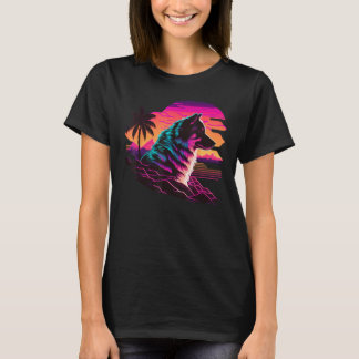 Vintage Retrowave Synthwave 80s Vaporwave Alaskan  T-Shirt