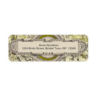 Vintage Return Address Labels Green Grey Cream