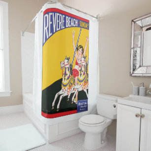 Vintage Revere Beach Carousel Poster Nostalgic