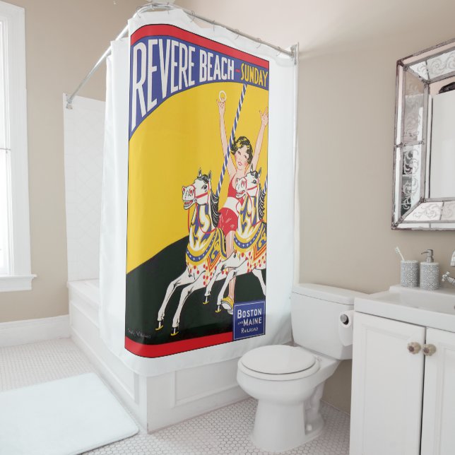 Vintage Revere Beach Carousel Poster Nostalgic (In Situ)