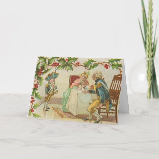 Vintage Revolutionary War Christmas Holiday Card (Front)