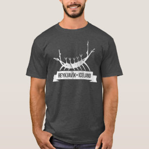 Vintage Reykjavik Iceland  with Viking Ship Art  T-Shirt