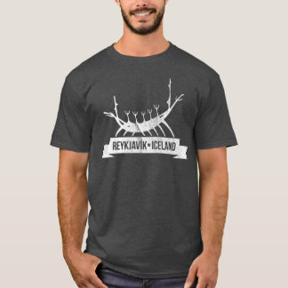 Vintage Reykjavik Iceland  with Viking Ship Art  T-Shirt