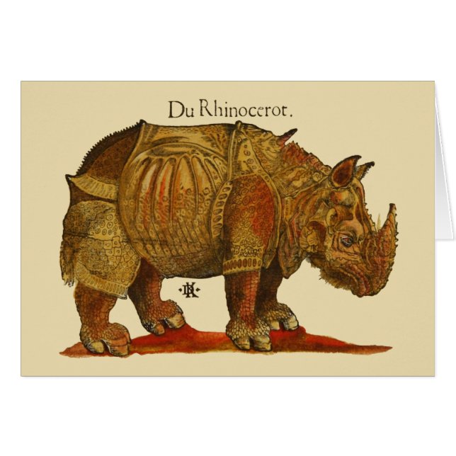 Vintage Rhino Durer's Rhinoceros Antique (Front Horizontal)