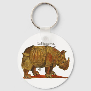 Vintage Rhino Durer's Rhinoceros Antique Keychain