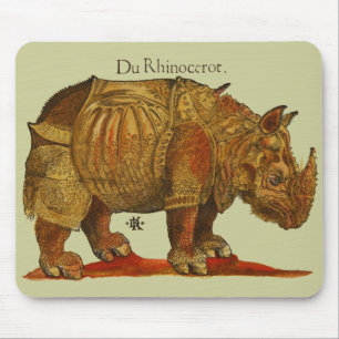 Vintage Rhino Durer's Rhinoceros Antique Mouse Pad
