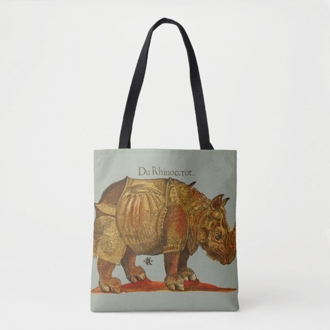 Vintage Rhino Durer's Rhinoceros Antique Tote Bag (Front)
