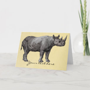 Vintage Rhino Greeting Card