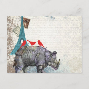 Vintage rhino postcard