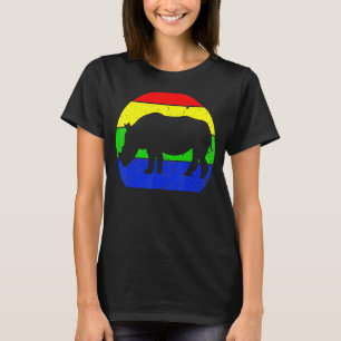 Vintage Rhino Retro Rhino Animal Silhouette 60s 70 T-Shirt