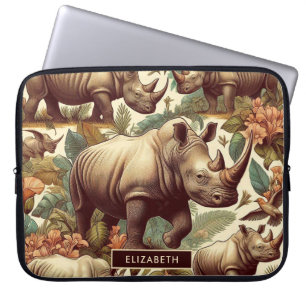 Vintage Rhino Seamless Laptop Sleeve
