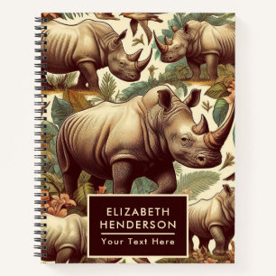 Vintage Rhino Seamless Notebook