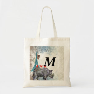 Vintage rhino tote bag
