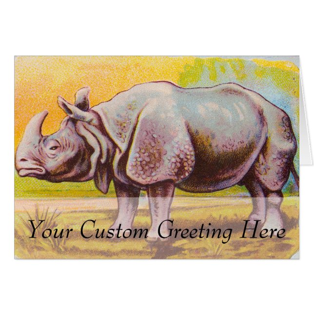 Vintage Rhinoceros Illustration (Front Horizontal)