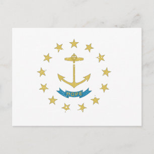 Vintage RHODE ISLAND Flag Postcard