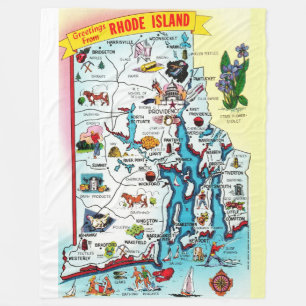 Vintage Rhode Island Map Throw blanket