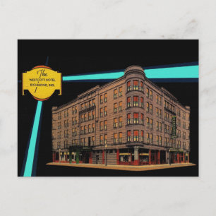Vintage RICHMOND INDIANA Westcott Hotel Razed 1977 Postcard