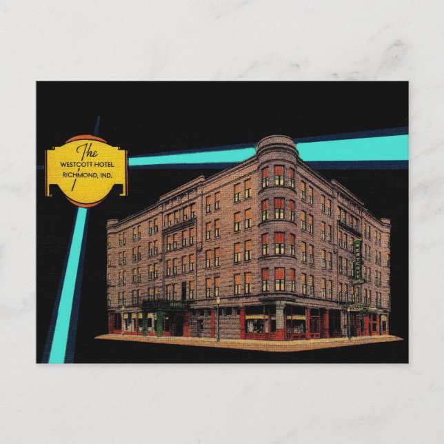 Vintage RICHMOND INDIANA Westcott Hotel Razed 1977 Postcard (Front)