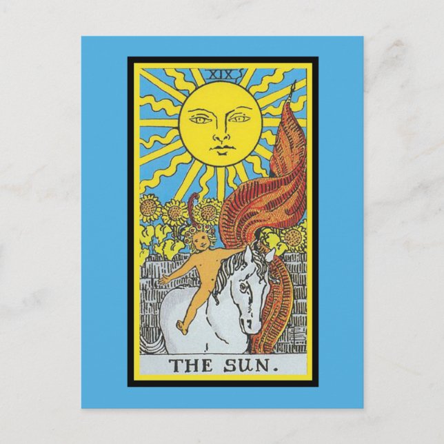 Vintage Rider Waite The Sun Tarot Card Design (Front)