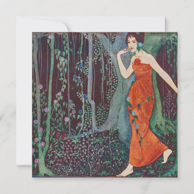 Vintage Rie Cramer Illustration Thank You Card (Front)