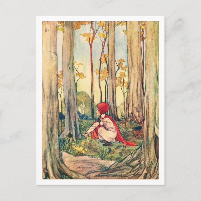 Vintage Rie Cramer Little Red Riding Hood Postcard (Front)