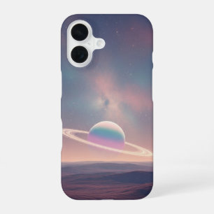 Vintage Ringed Planet on the Horizon iPhone 16 Case