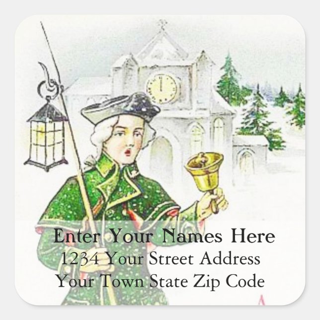Vintage Ringing In Christmas Address Label (Front)