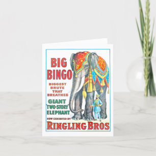 Vintage Ringling Bros Circus Ad Note Card