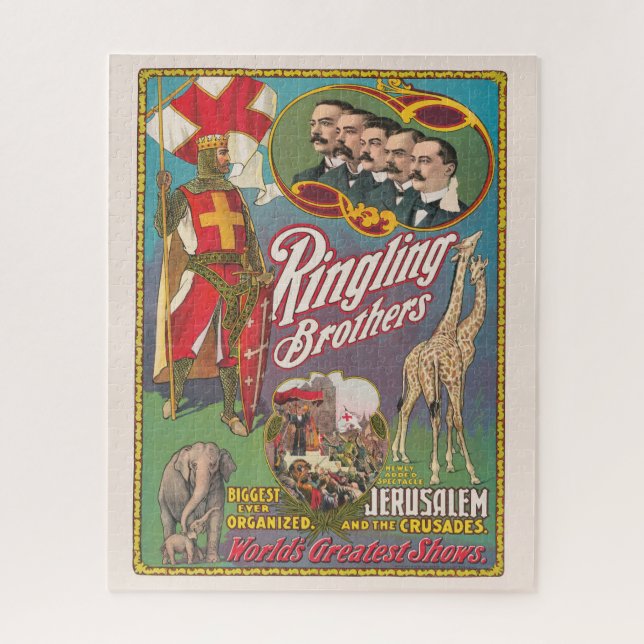 Vintage Ringling Brothers Circus Poster Jigsaw Puzzle (Vertical)