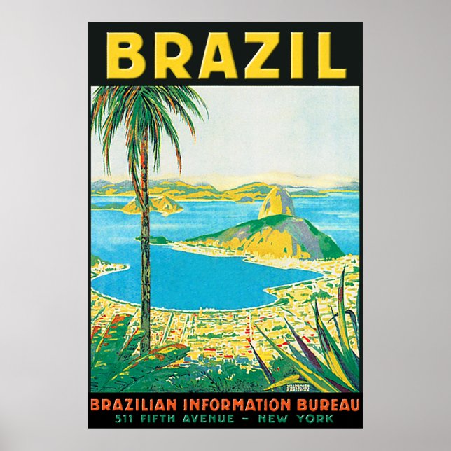Vintage Rio Brazil Travel Poster (Front)