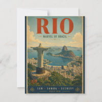 Vintage Rio de Janeiro Travel Poster with Iconic S