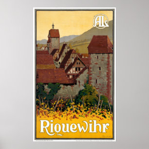 Vintage Riquewihr France Travel Poster