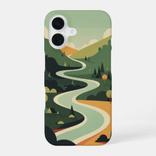 Vintage River in a Green Valley iPhone 16 Case